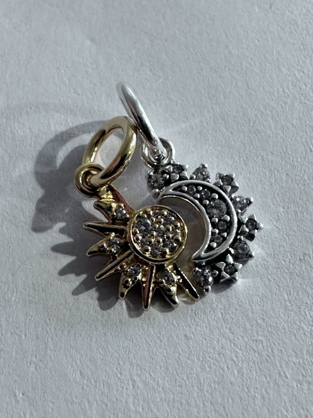 NEW Authentic Pandora Silver Charm Splittable Sun & Moon Dangle Charm #763585C01 - Picture 6 of 6